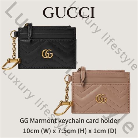 gucci marmont vanity case|Gucci card holder with keychain.